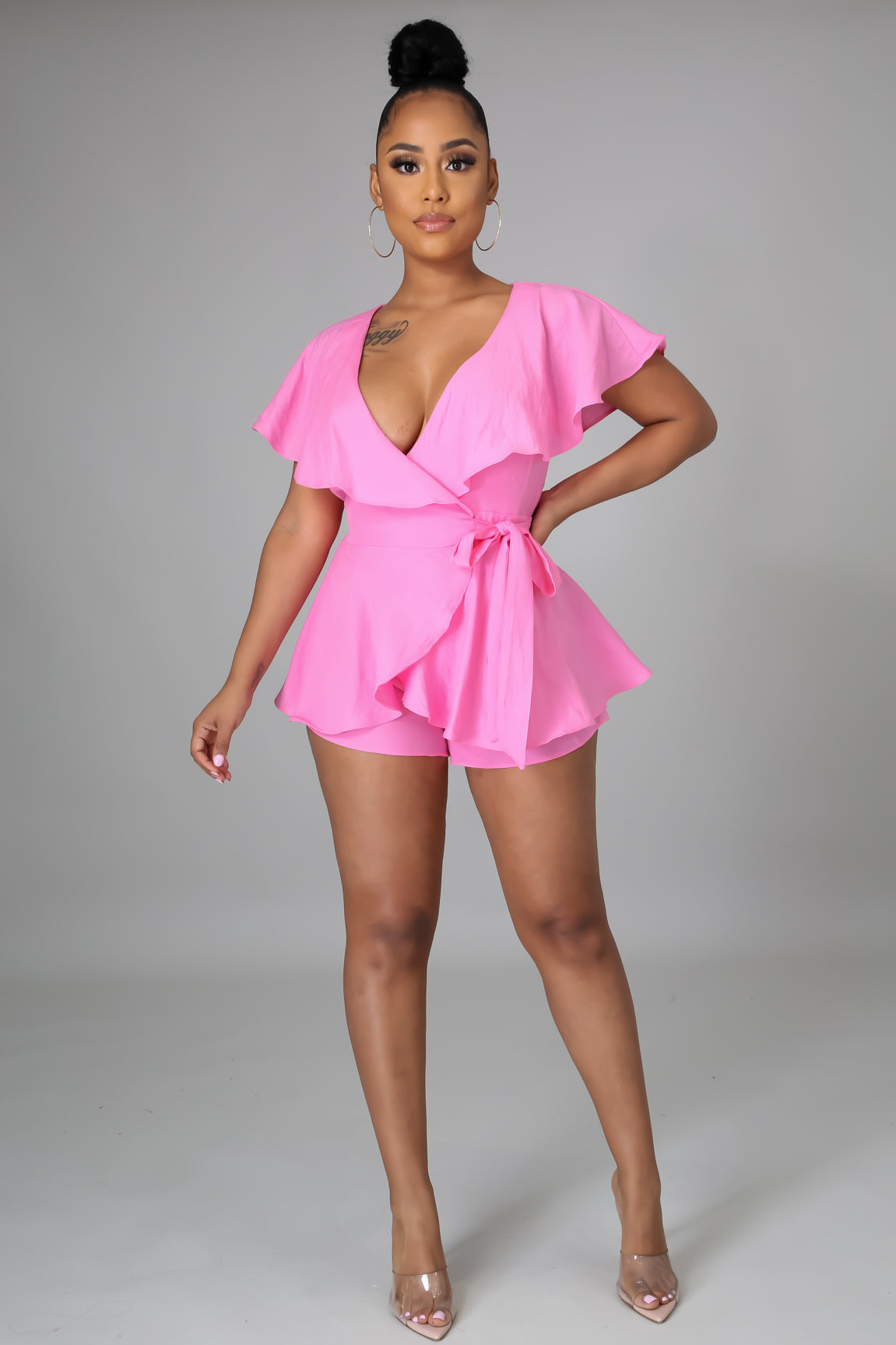 Ruffled Romper Pink