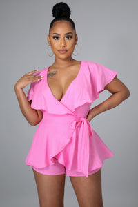 Ruffled Romper Pink