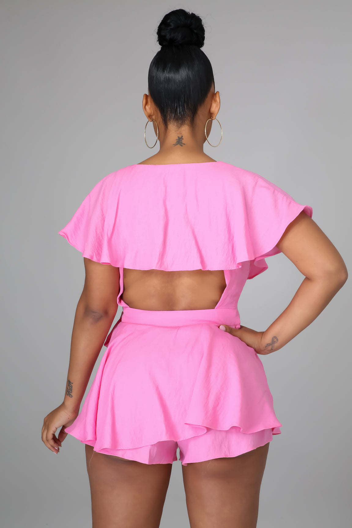 Ruffled Romper Pink